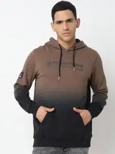 SPYKAR Colourblocked Hooded Neck Long Sleeves Cotton Pullover Sweatshirt