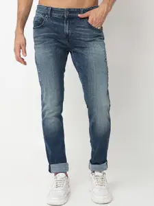SPYKAR Men Slim Fit Low-Rise Mildly Distressed Cotton Jeans