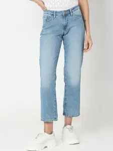 SPYKAR Women Blue Straight Fit Low-Rise Light Fade Stretchable Jeans