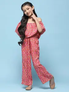 Biba Girls Abstract Printed Off Shoulder Basic Jumpsuit
