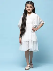 Biba Girls Self Designed Fit & Flare Dress
