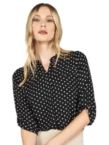 COVER STORY Women Black Printed Casual Shirt
