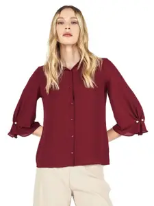 COVER STORY Women Maroon Casual Shirt