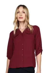 COVER STORY Women Maroon Casual Shirt