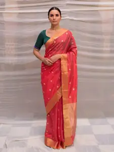 PriyankaRaajiv Ethnic Motifs Woven Design Zari Pure Silk Chanderi Saree