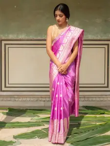 PriyankaRaajiv Ethnic Motifs Woven Design Zari Pure Silk Banarasi Saree