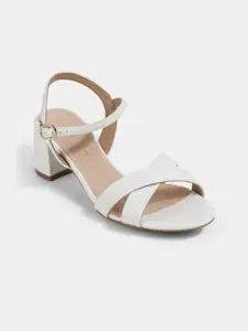 LEMON & PEPPER Strappy Open Toe Block Heels