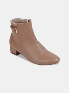 LEMON & PEPPER Women Buckle Details Block Heeled Regular Boots