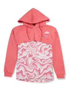 Gini and Jony Pink Print Hooded Cotton long Top
