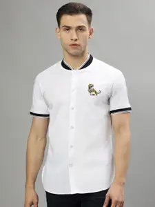 Iconic Slim Fit Colourblocked Pure Cotton Casual Shirt