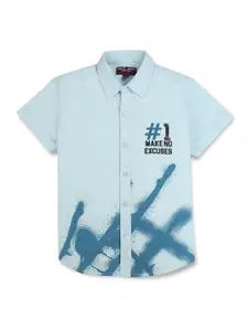 Gini and Jony Boys Graphic Printed Spread Collar Cotton Casual Shirt