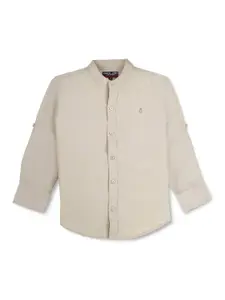 Gini and Jony Boys Opaque Mandarin Collar Casual Shirt