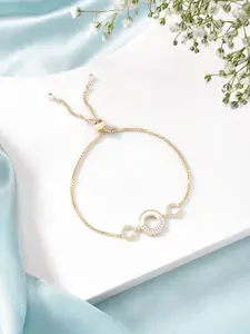 Peora Cubic Zirconia Gold-Plated Charm Bracelet