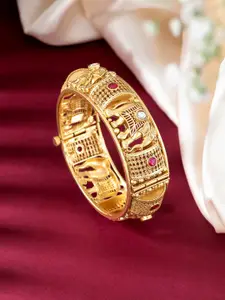 Peora Gold-Plated American Diamond-Studded Kada Bracelet