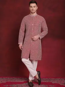 Jompers Ethnic Motifs Embroidered Sequinned Straight Kurta
