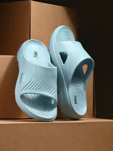 HRX by Hrithik Roshan Men Blue Textured Slip On Sliders