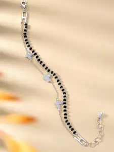 Peora Women Silver-Toned Silver-Plated Wraparound Bracelet