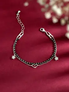 Peora Women Silver-Toned Silver-Plated Wraparound Bracelet