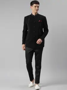 TheEthnic.Co Embroidered Single-Breasted Bandhgala Blazer 2-Piece Suit