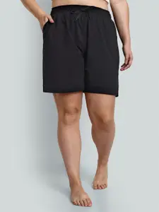 CUPID Women Black & Black Lounge Shorts