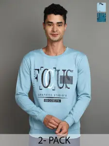 V-Mart Men Blue Printed Sweatshirt