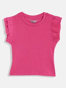 Eteenz Girls Premium Cotton Flutter Sleeve Top