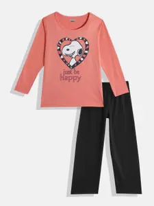 Eteenz Boys Premium Cotton Snoopy Printed Top with Trousers