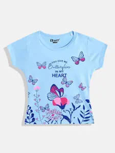 Eteenz Girls Premium Cotton Butterfly Printed T-shirt