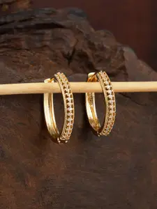 E2O Gold-Plated Studded Hoop Earrings
