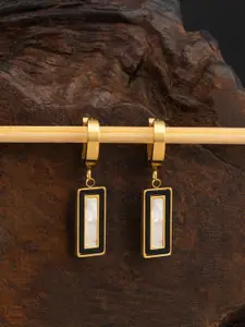E2O Gold-Toned Contemporary Studs Earrings