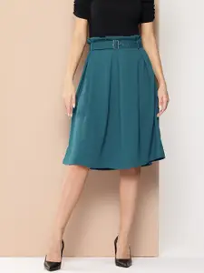 Chemistry Pleated A-Line Skirt with Belt