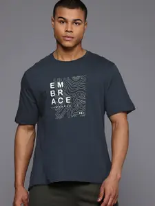 HRX by Hrithik Roshan Men Typography Printed Drop-Shoulder Sleeves Pure Cotton T-shirt