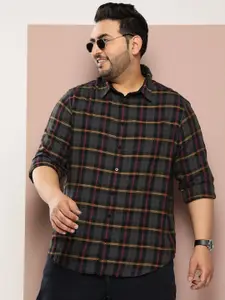Sztori Plus Size Tartan Checks Pure Cotton Casual Shirt