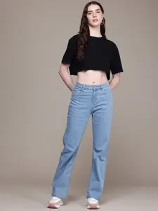 The Roadster Life Co. Women Straight Fit High-Rise Stretchable Jeans