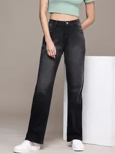 The Roadster Life Co. Women Straight Fit Heavy Fade Stretchable Jeans