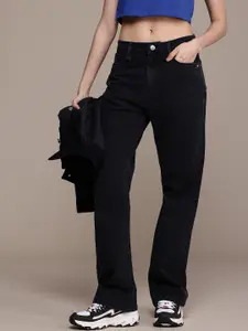 The Roadster Life Co. Women Straight Fit High-Rise Light Fade Stretchable Jeans