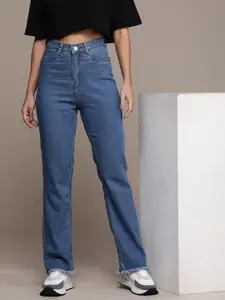 The Roadster Life Co. Women Tapered Fit High-Rise Light Fade Stretchable Jeans