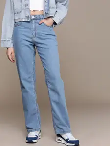 The Roadster Life Co. Women High Rise Straight Fit Stretchable Jeans