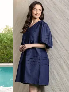 DressBerry Chambray A-Line Mini Dress