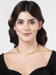 NVR Women Gold-plated Circular Choker Necklace