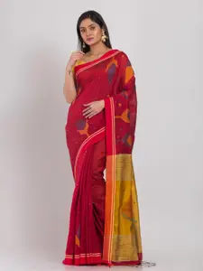 Angoshobha Woven Design Silk Cotton Jamdani Saree