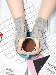 Alexvyan Women  Self Design Acrylic Winter Gloves