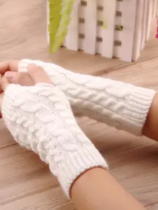 Alexvyan Women Self Design Fingerless Winter Gloves