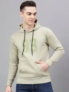 Richlook Men Green Hooded Sweatshirt