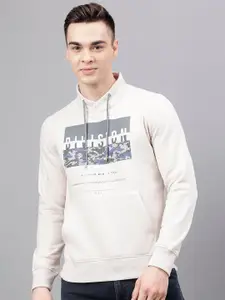 Richlook Men Off White Printed Sweatshirt