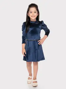 Tiny Baby Blue Velvet Dress