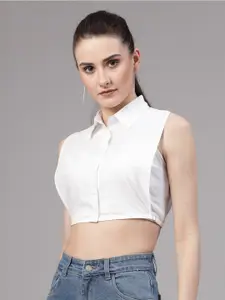 Style Quotient Women White Classic Opaque Formal Shirt