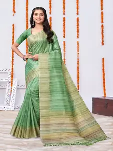 ARYZE Green Zari Silk Blend Saree