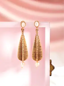 Rubans Gold Plated Geometric Drop Earrings