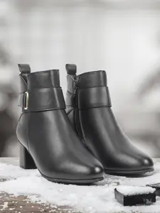 Carlton London Women Mid-Top Block Heeled Boots